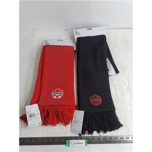 (2) New Nike "Canada Soccer" Scarves