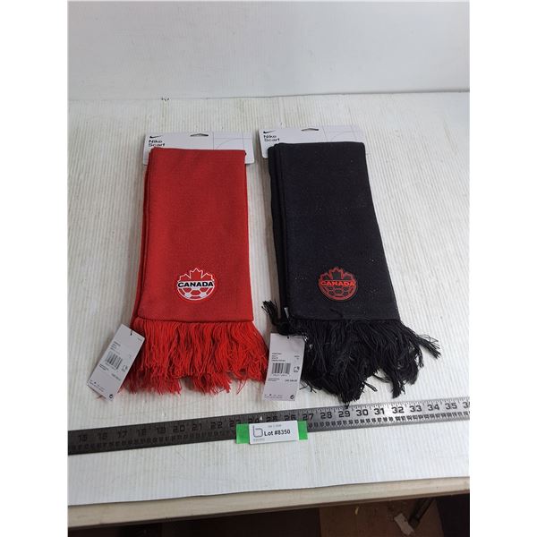 (2) New Nike "Canada Soccer" Scarves