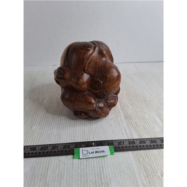 Wooden Sculpture of Sorrowful Man