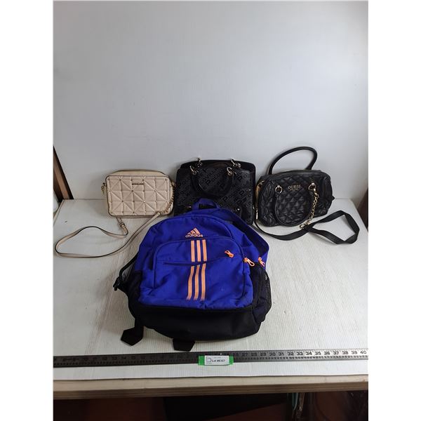 (3) Women's Fashion Hand Bags, Adidas Backpack