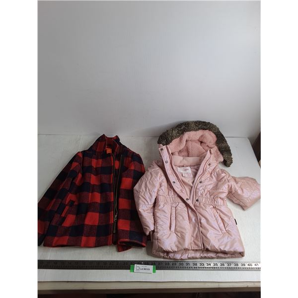 (2) Joe Fresh Kids Jackets (Red = Medium 7/8, Pink = Toddler 4)