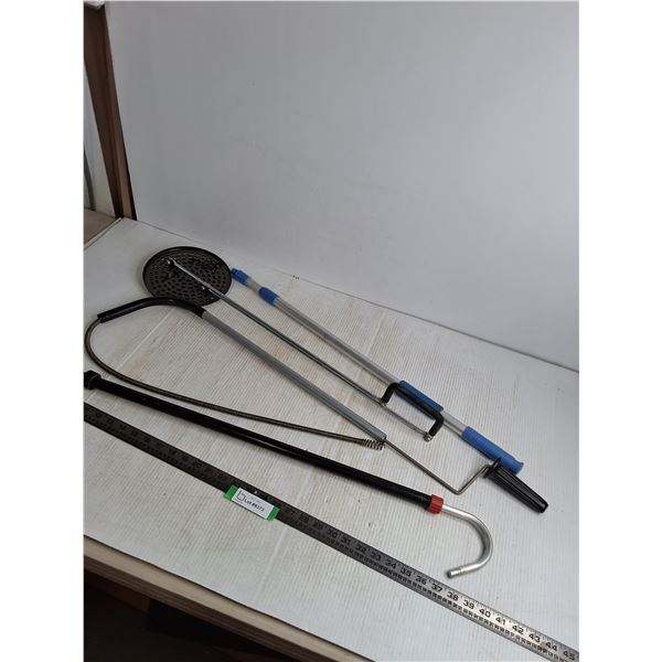 Ice Fishing Ice Scoop, Plumbing Snake, Garden Hose Extension, Telescopic Pole - 36" Length - Pickup 