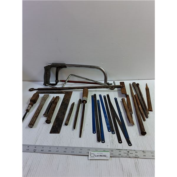 Hacksaw w/ Extra Pieces, Assorted Metal Hand Tools
