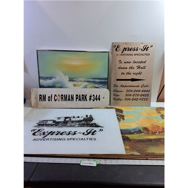Assorted Advertisement Signs, Paintings