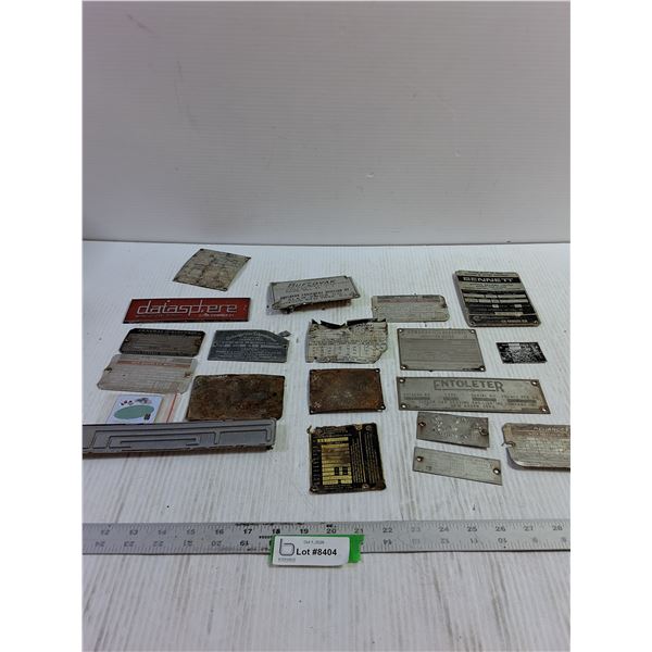 Vintage Equipment Plates