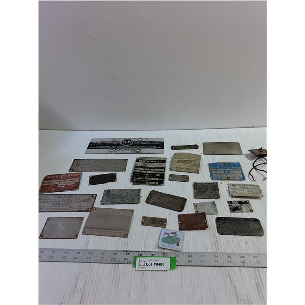 Vintage Equipment Plates