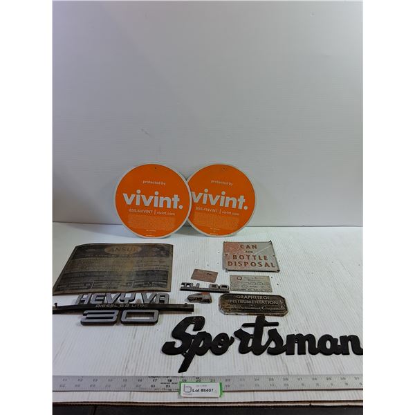 Vintage Equipment/Advertising Plates