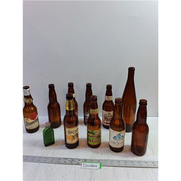 Assorted Glass Beer Bottles