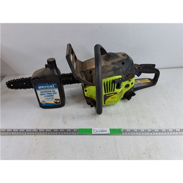 Poulan Model P3314 Gas Chain Saw - As Is, Unival Chainsaw Oil, PICKUP ONLY