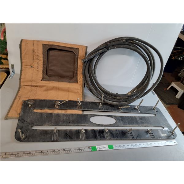 Canvas Tool Roll, Organizing Board 38.5" x 11.5" & Industrial Hose- Unknown Length, Can't Ship