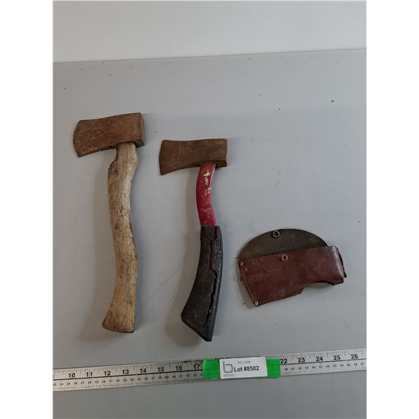 (2) Hatchets & Sheath up to 15"- As Is