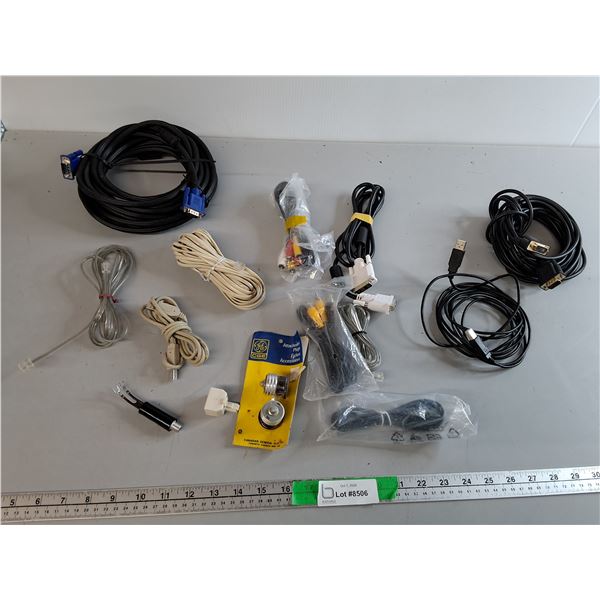 Telephone Cords, RCA/VGA Cables, Misc.