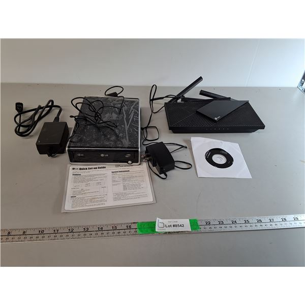 LG Super Multi DVD Rewriter & TP-Link Router- Both Power On