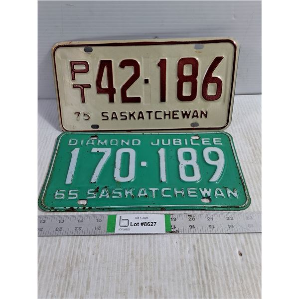 1965 & 1975 Saskatchewan License Plate