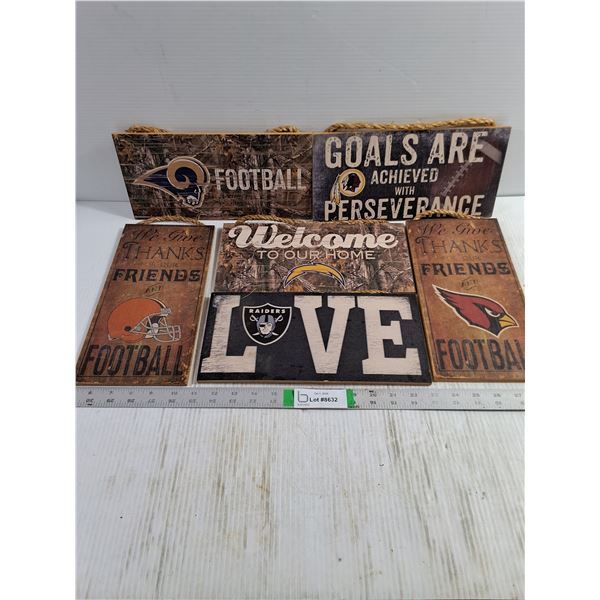 (6) NFL Mancave Signs