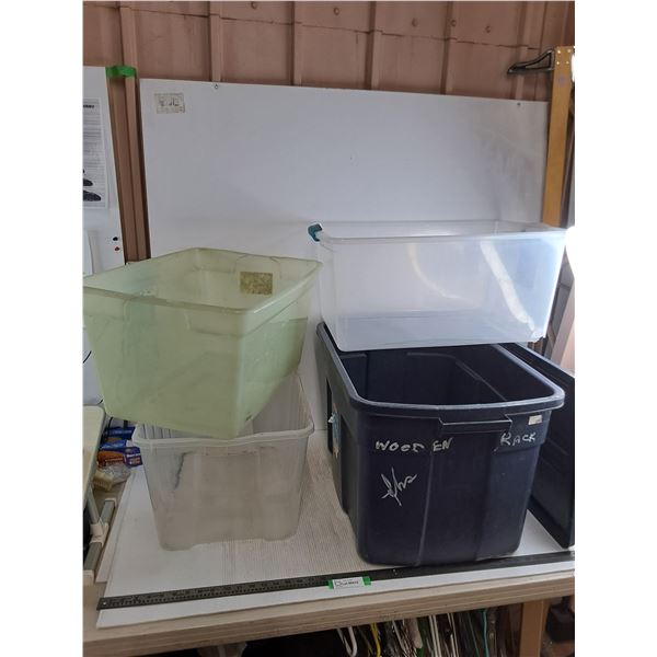 (4) Storage Bins - Largest 25x17x17" - Cannot Ship