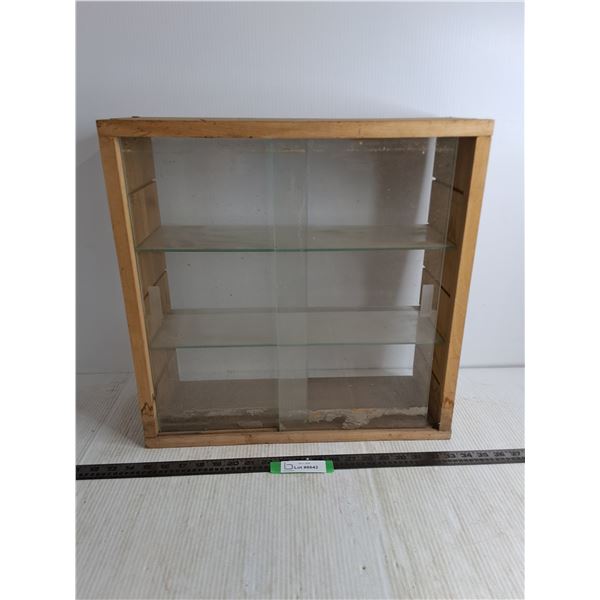 IKEA Wooden Display Shelf Unit w/Glass Doors & Shelves - 19x19x7" - Cannot Ship
