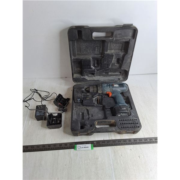 Black & Decker Cordless Drill Kit - Charger Needs Repair - Untested, As is