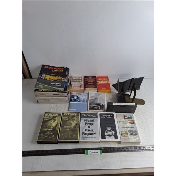 Car Magazines, VHS Auto Body Tapes, Dictionaries, Book Ends