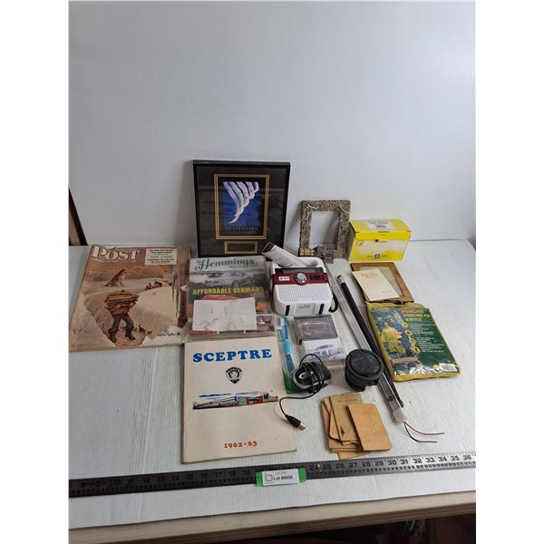 Vintage Magazines, Wall Decor, American Red Cross Radio, Rain Poncho, Camera, Bank Books