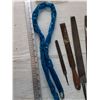 Image 4 : (5) Files, (1) Rasp, (1) Chain, Hole Saw Set, Tool Belt As-Is