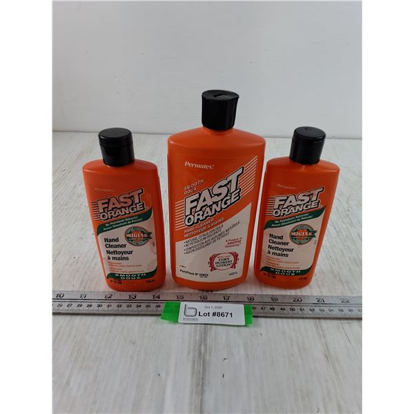 (3) Bottles of Permatex Fast Orange Hand Cleaner As-Is, Pickup Only