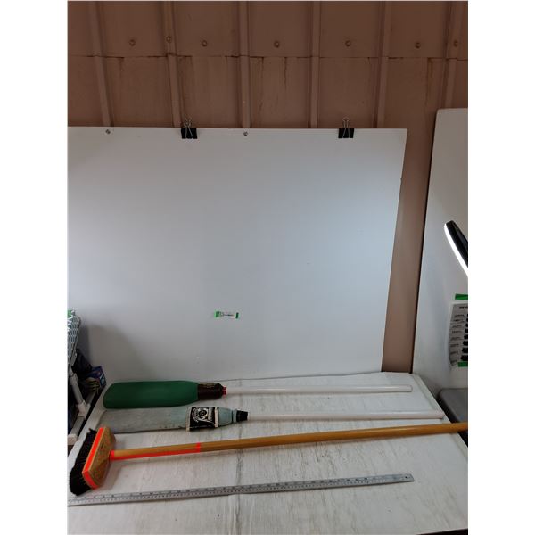 (3) Curling Brooms, All Wooden Handles, Pickup Only