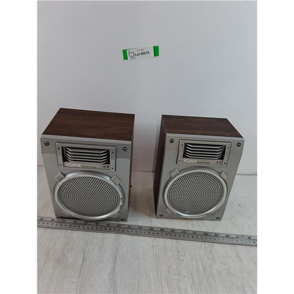 (2) Yorx Speaker System S9 Speakers Untested As-Is