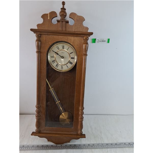 Hermle Wooden Wall Clock Untested As-Is