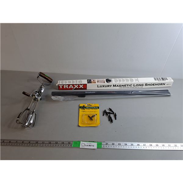 Magnetic Shoehorn, Rotary Egg Beater & Field Points