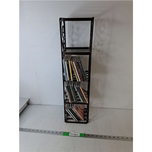 Metal CD Rack 6.25" x 6" x 26" & CDs- Elton John, Rita Macneil, Loretta Lynn, Misc. Can't Ship