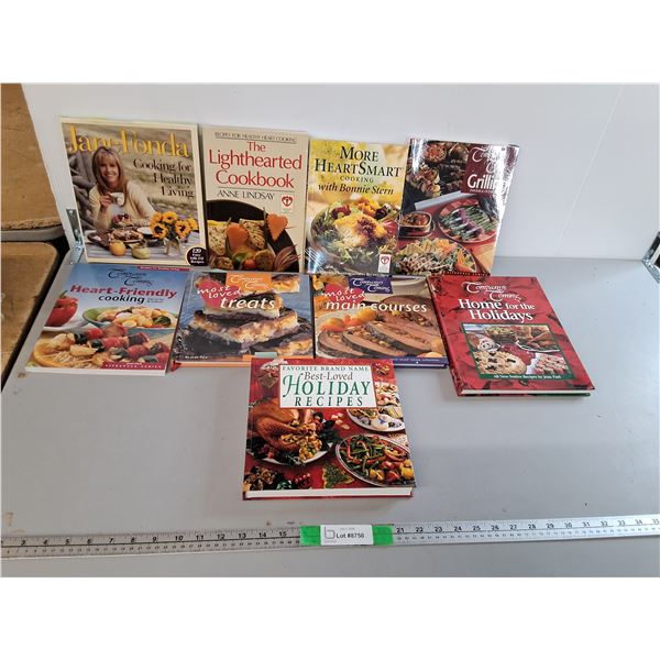 (9) Cookbooks- Company's Coming, Jane Fonda, Grilling