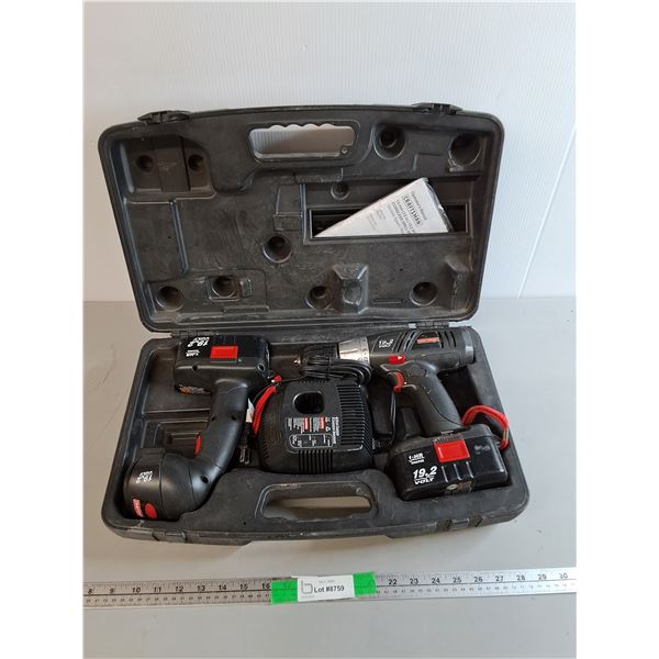 Craftsman Cordless Drill/Driver, Flashlight, (2) Batteries, Charger & Case- As Is, Can't Ship