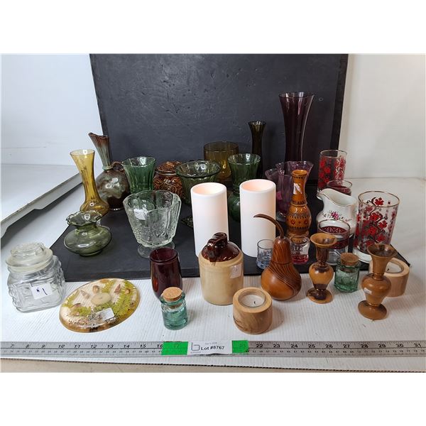 Vases up to 11", Creamer, LED Candles, Misc. Can't Ship