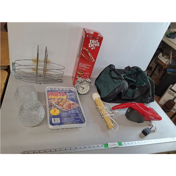 Dirt Devil Handheld Vac- As Is, Massager- Powers On, Shower Caddy, Misc. Can't Ship