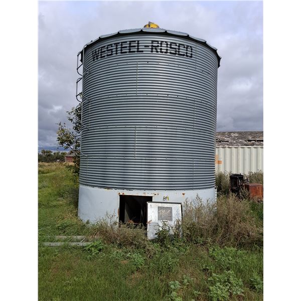 1650 Bushel Westeel-Rosco Grain Bin on Hopper w/Airation-Pickup Offsite South of Allan