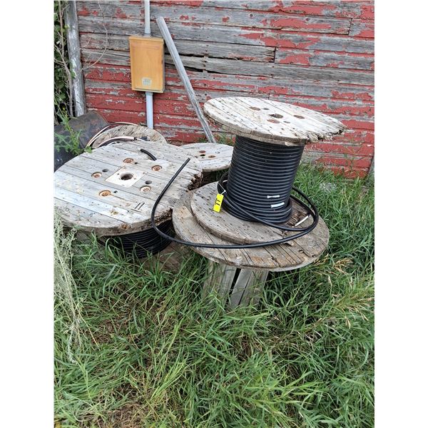 (4) Spools of Various Length Cable-Pickup Offsite South of Allan