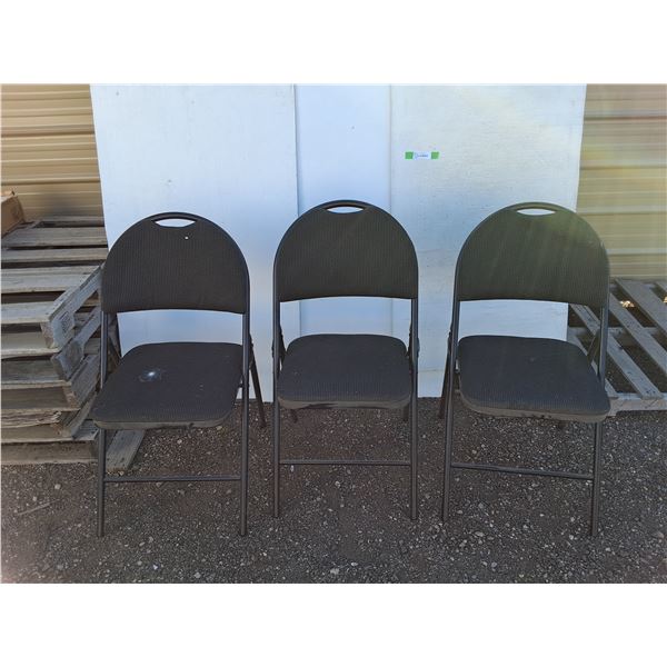 **(3) Padded Folding Chairs 33" Tall- Can't Ship