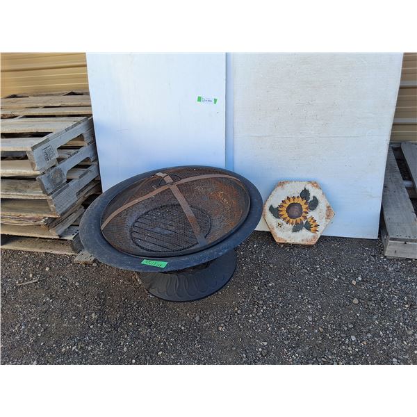 **Metal Outdoor Firepit & Patio Stone- Can't Ship