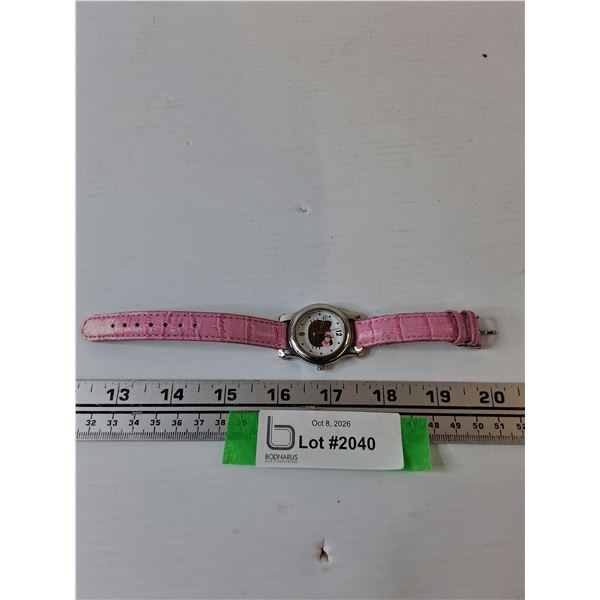 Sanrio Quartz Hello Kitty Watch, Pink Band Working