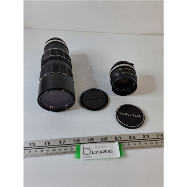 (2) Miranda 35mm Camera Lenses
