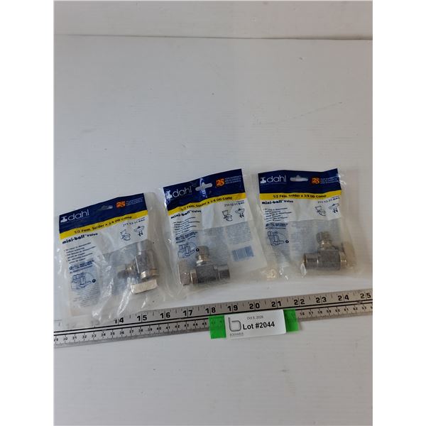 (3] 1/2" Dahl Mini-Ball Valves New Sealed