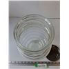 Image 2 : Clear Glass Vintage Jar 13 1/4" Tall, Ribbed Style with Lid