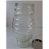 Image 3 : Clear Glass Vintage Jar 13 1/4" Tall, Ribbed Style with Lid