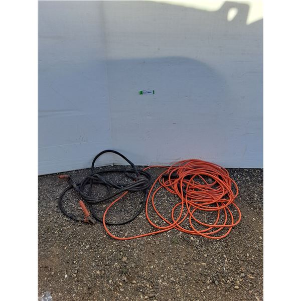 **(2) Extension Cords and (2) Pairs of Jumper Cables All Untested As-Is No Shipping