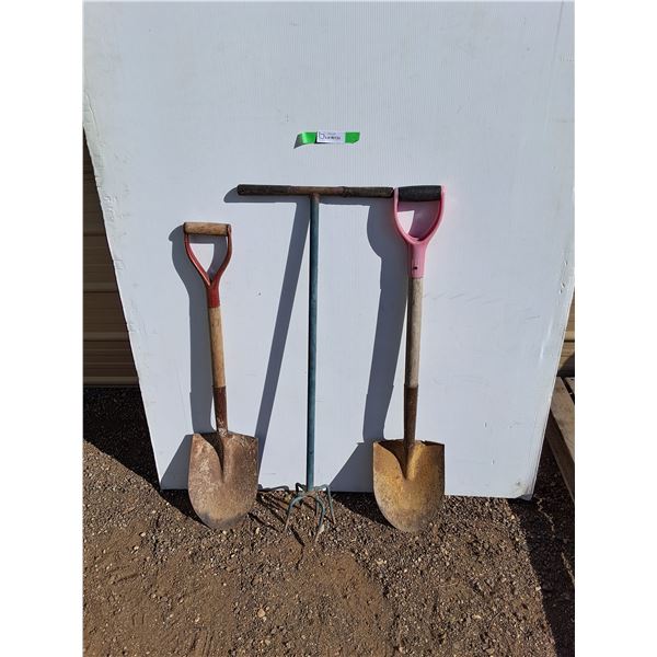 **(2) Spades & Cultivator up to 41"- Can't Ship