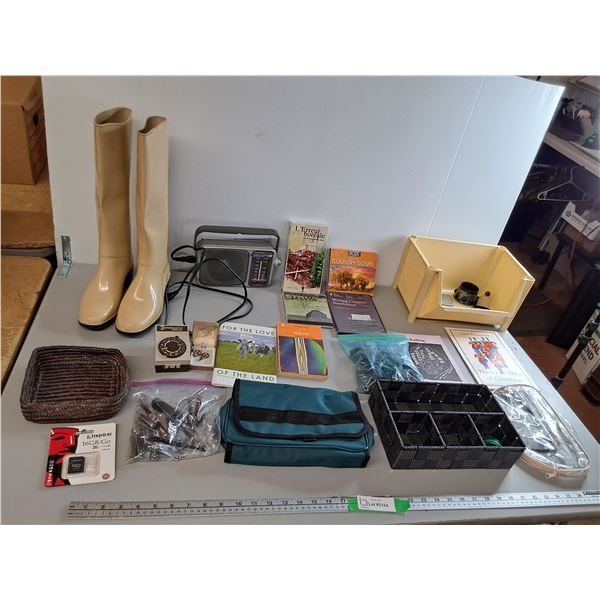 Women's Rubber Boots-5, Panasonic Radio- Powers On, Toiletry Bag, Misc.