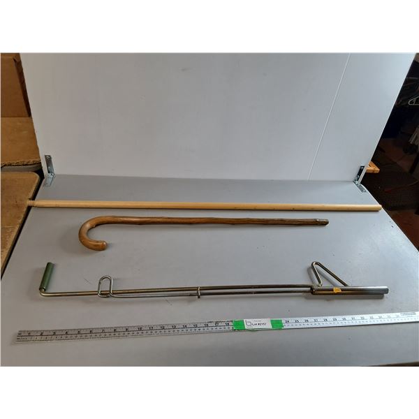 Wooden Cane, Broomstick 47.5", Horse Dealer's Cane- Can't Ship