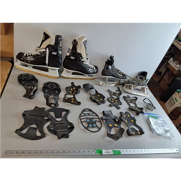 Men's Ice Skates CCM -9.5 & Bauer- Approx.7,  Ice Grips- Most M