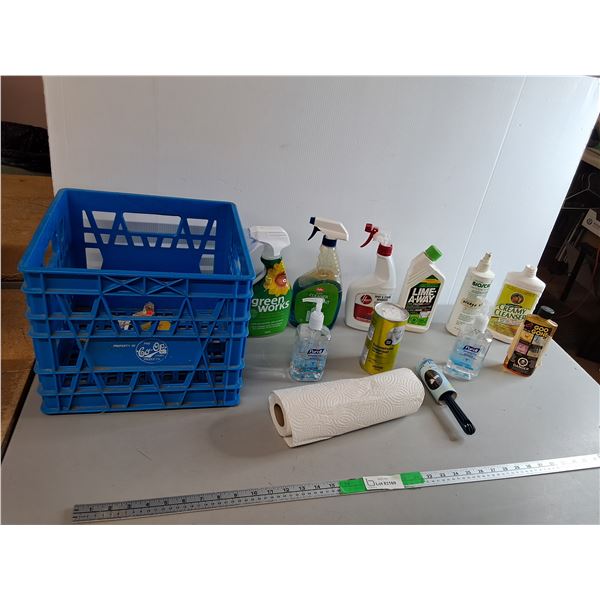 Milk Crate 13" x 13" x 11" & Chemicals - Lime-a-way, Stain Remover, Goo Gone, Misc. Can't Ship